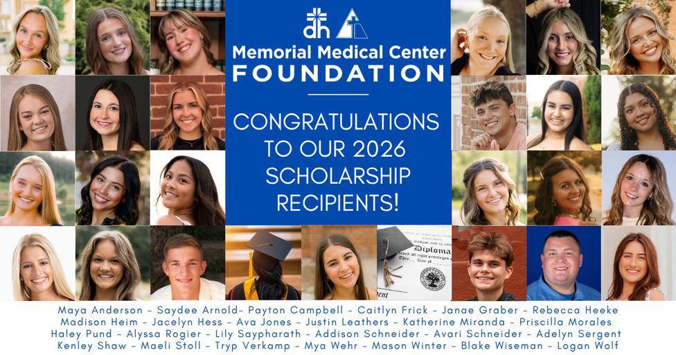 Memorial Medical Center Foundation Announces 2026 Scholarship Recipients