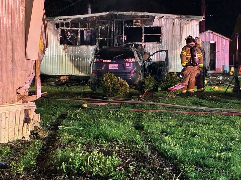 SUV Crashes into Home Starting Fire
