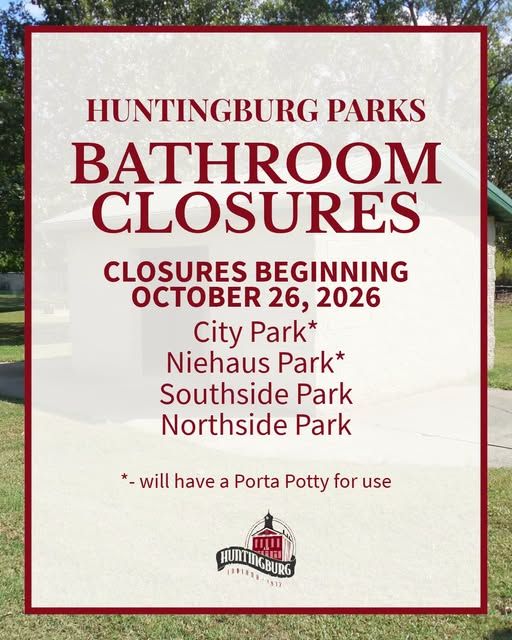 Huntingburg winterizing/closing park restrooms
