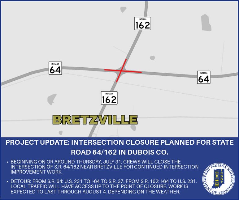 Bretzville Junction closure scheduled for July 30th
