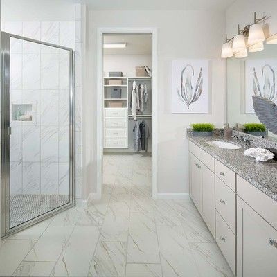 Bathroom with large shower