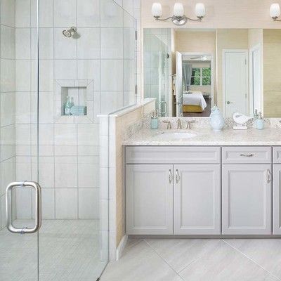 Bathroom with sink and shower