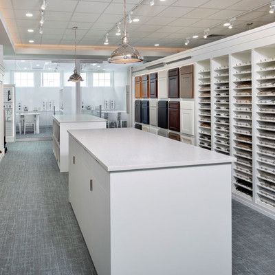 Sales area with cabinet door and color options