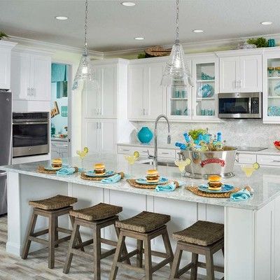 Large kitchen with breakfast bar