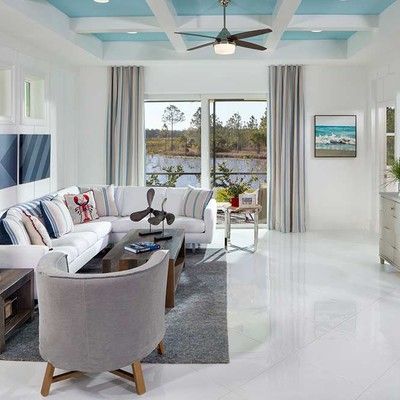 Large living room with sofa and armchair
