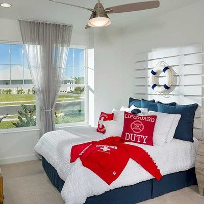 Bedroom with king size bed and large window