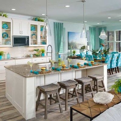 Large kitchen with breakfast bar