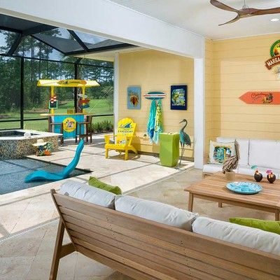 Indoor pool with forest view