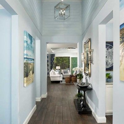 Сorridor with bluish walls