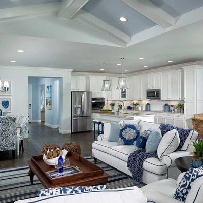 Large room with kitchen and sofa