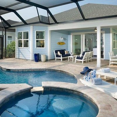 Indoor pool with street view