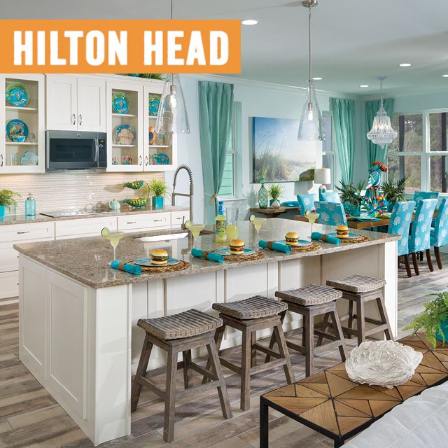 Latitude Margaritaville Hilton Head logo overlaying a model home
