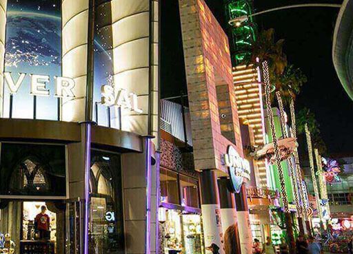 Building with lights and signs