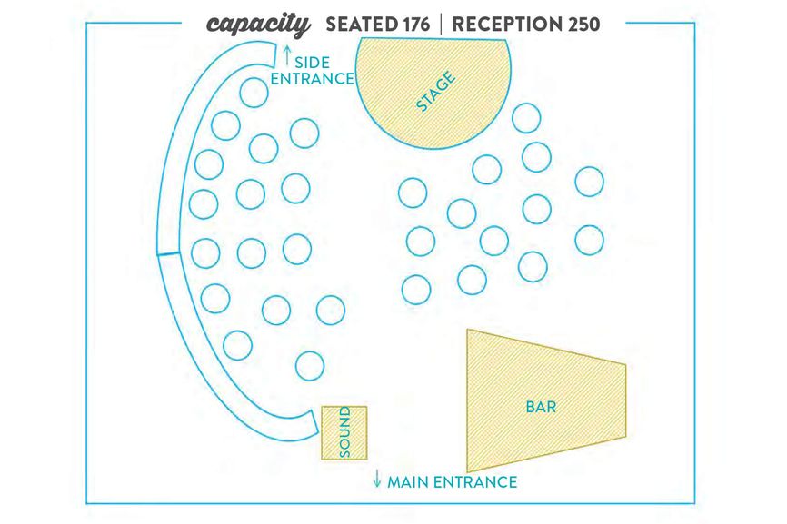 A image with 5 o'Clock Somewhere Bar floor plan. Visually impaired customers please call for assistance.
