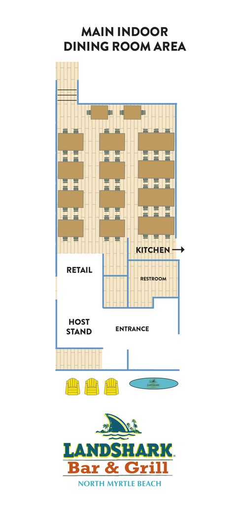 A image with a floor plan for main dining area of the property. Visually impaired customers please call for assistance.