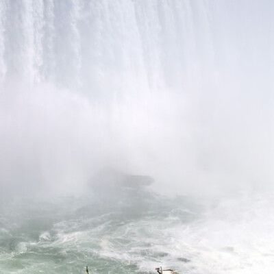Photo of mist rising from the powerful waters of Niagara Falls