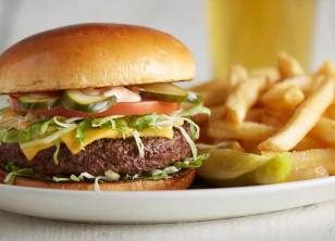 Hamburger and french fries