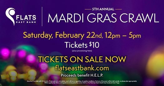 12:00-5:00pm : 5th Annual Mardi Gras Crawl