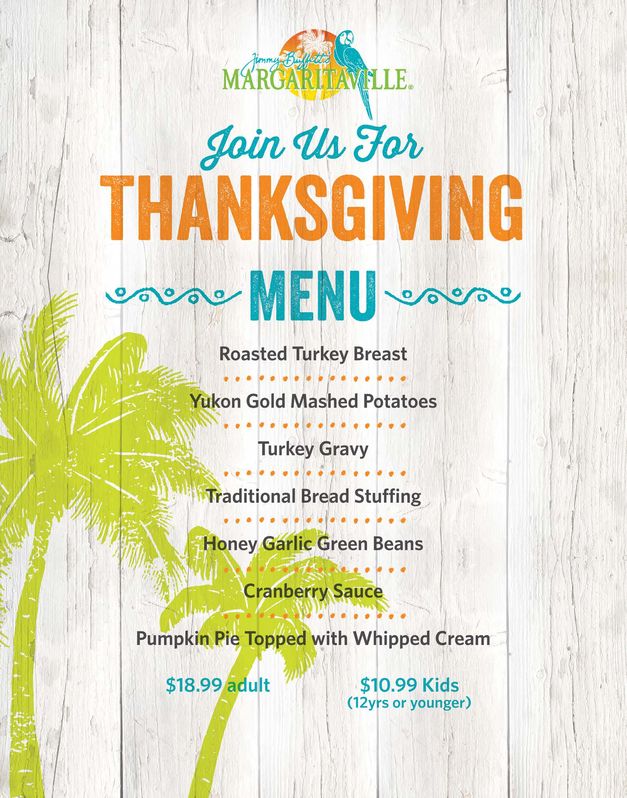 11:00am-8:00pm : Thanksgiving Dinner Special