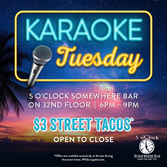 6:00-9:00 PM: Karaoke Tuesday