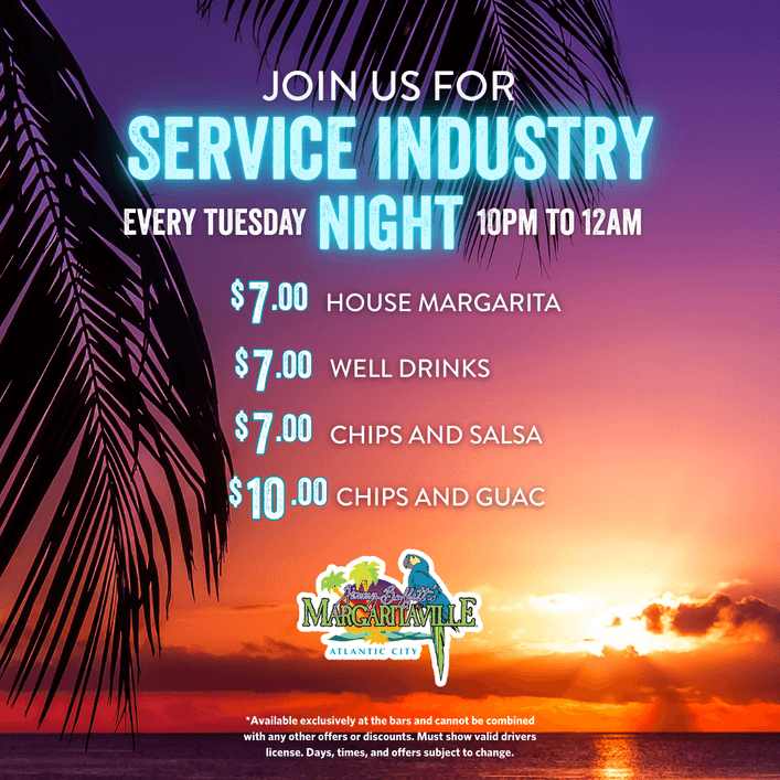 10:00PM - 12:00AM : Service Industry Night