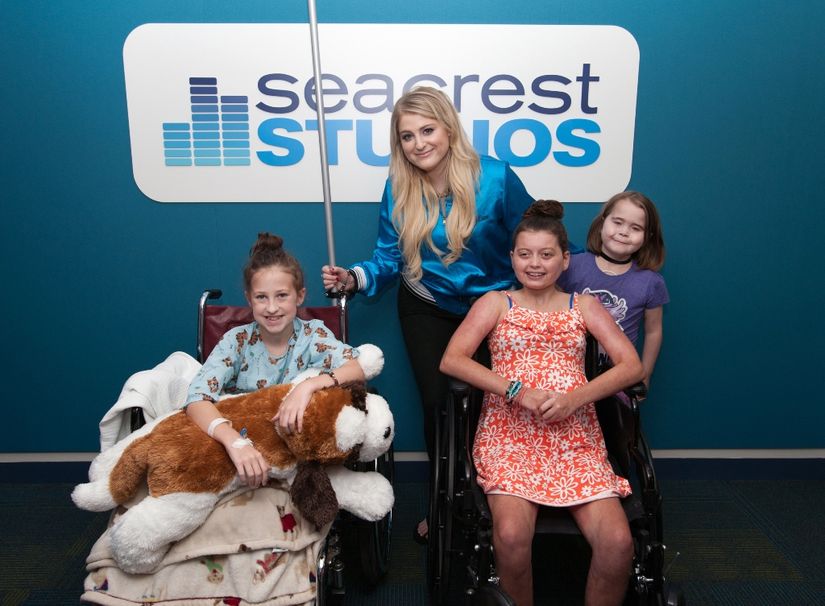 Meghan Trainor visits Seacrest Studios in Boston with her family!
