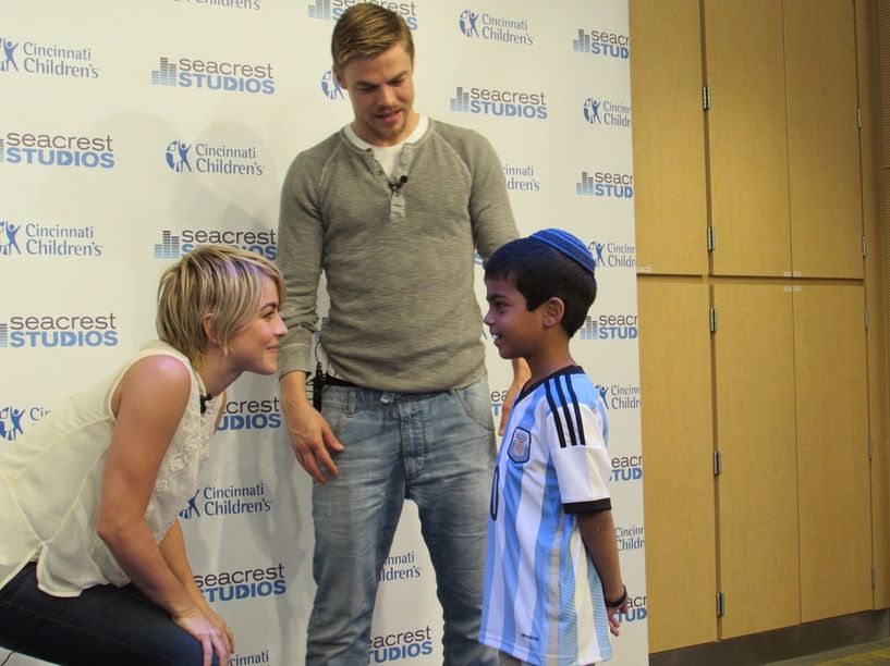 Julianne and Derek Hough Dance Their Way To Seacrest Studios