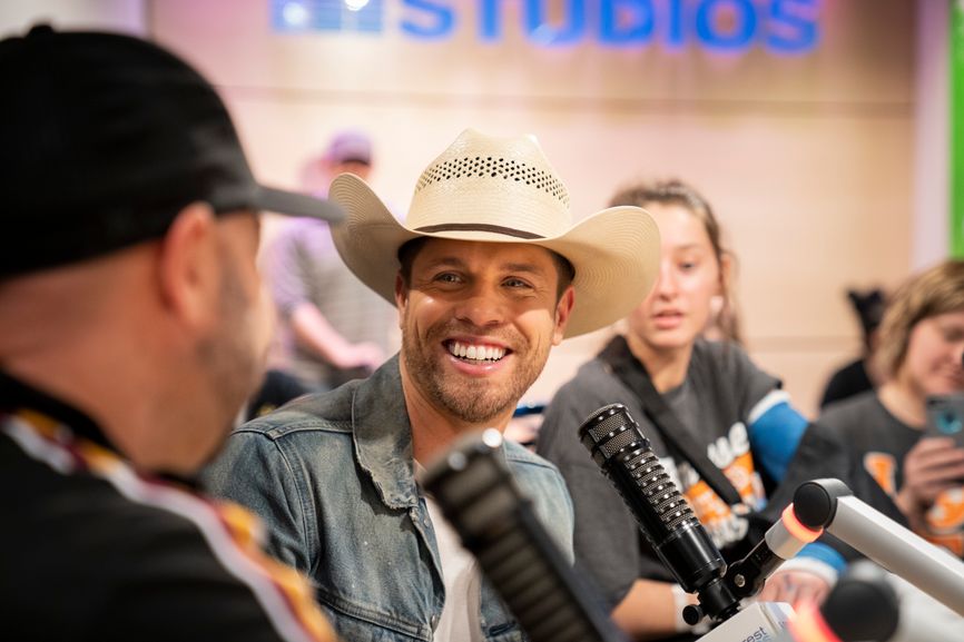 CMT Films Hot 20 Countdown With Dustin Lynch In Seacrest Studios