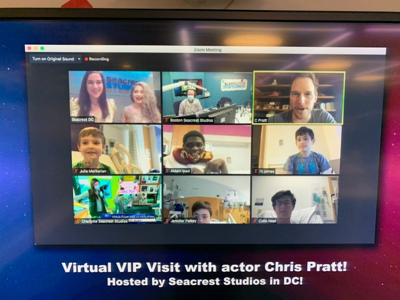 Chris Pratt Makes a Virtual Appearance in Seacrest Studios