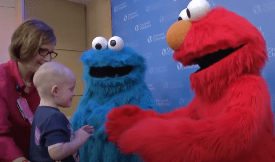 Elmo and Cookie Monster Make It A Sunny Day At Seacrest Studios