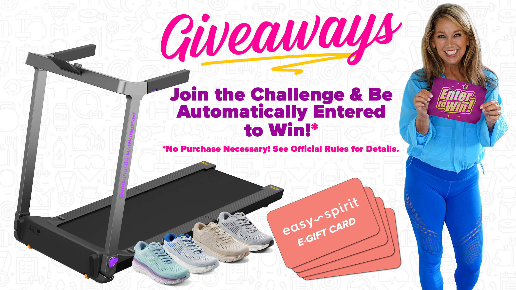 Join the Challenge to be Entered into the Denise Austin 4-Week Walking Challenge Giveaways!