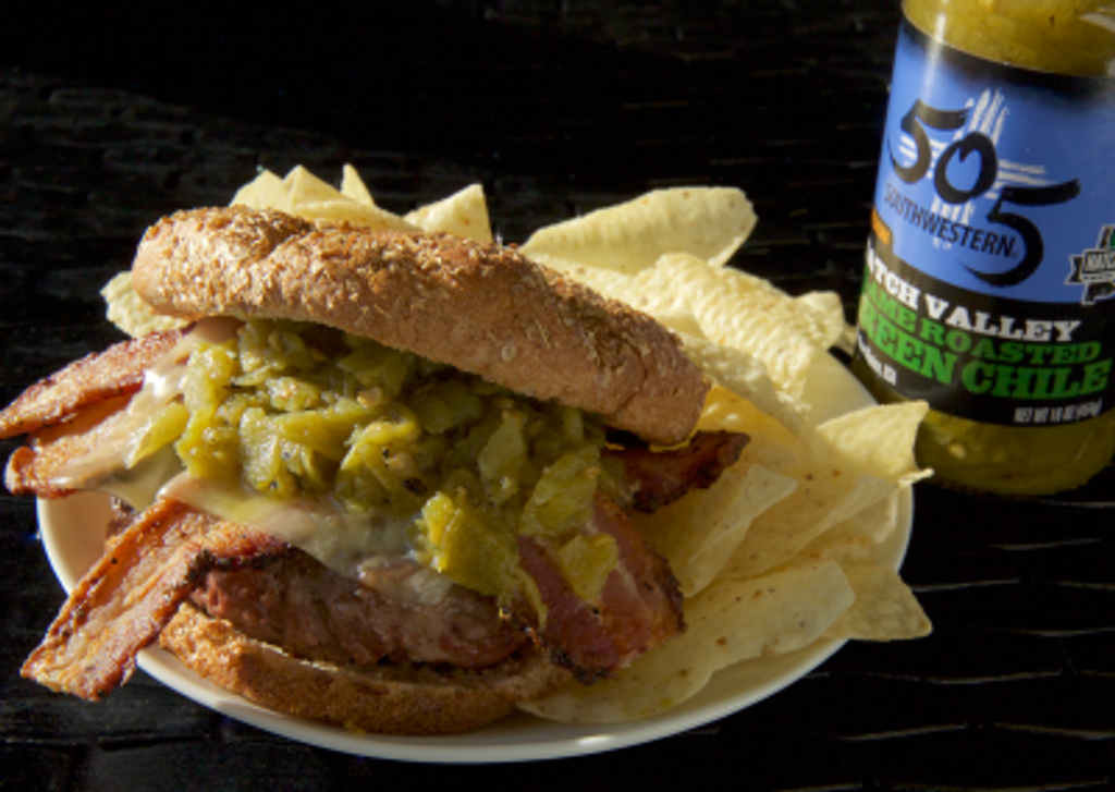 Green Chile Cheeseburger is a Favorite for all ages!