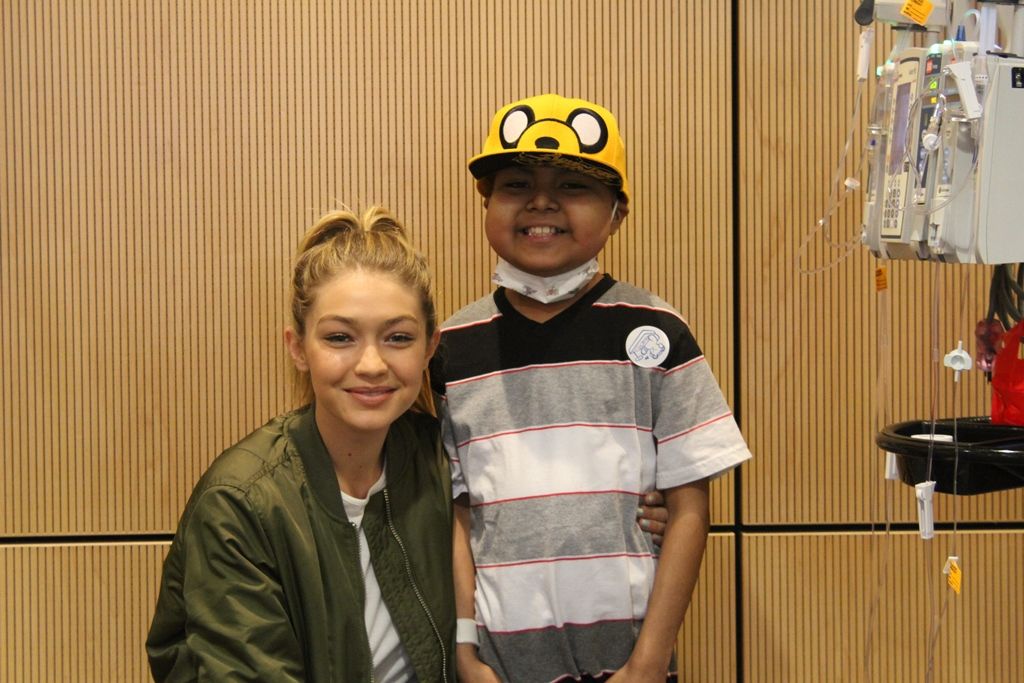 Gigi Hadid Makes Patients Smile At Seacrest Studios