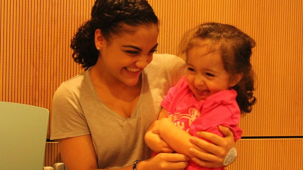 Laurie Hernandez Visits Patients At Seacrest Studios Orange County