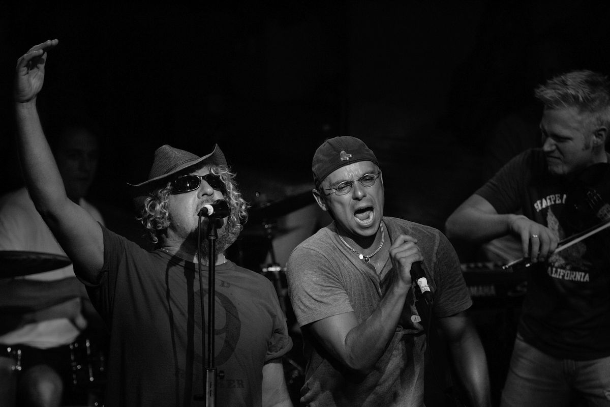 with the band with the band