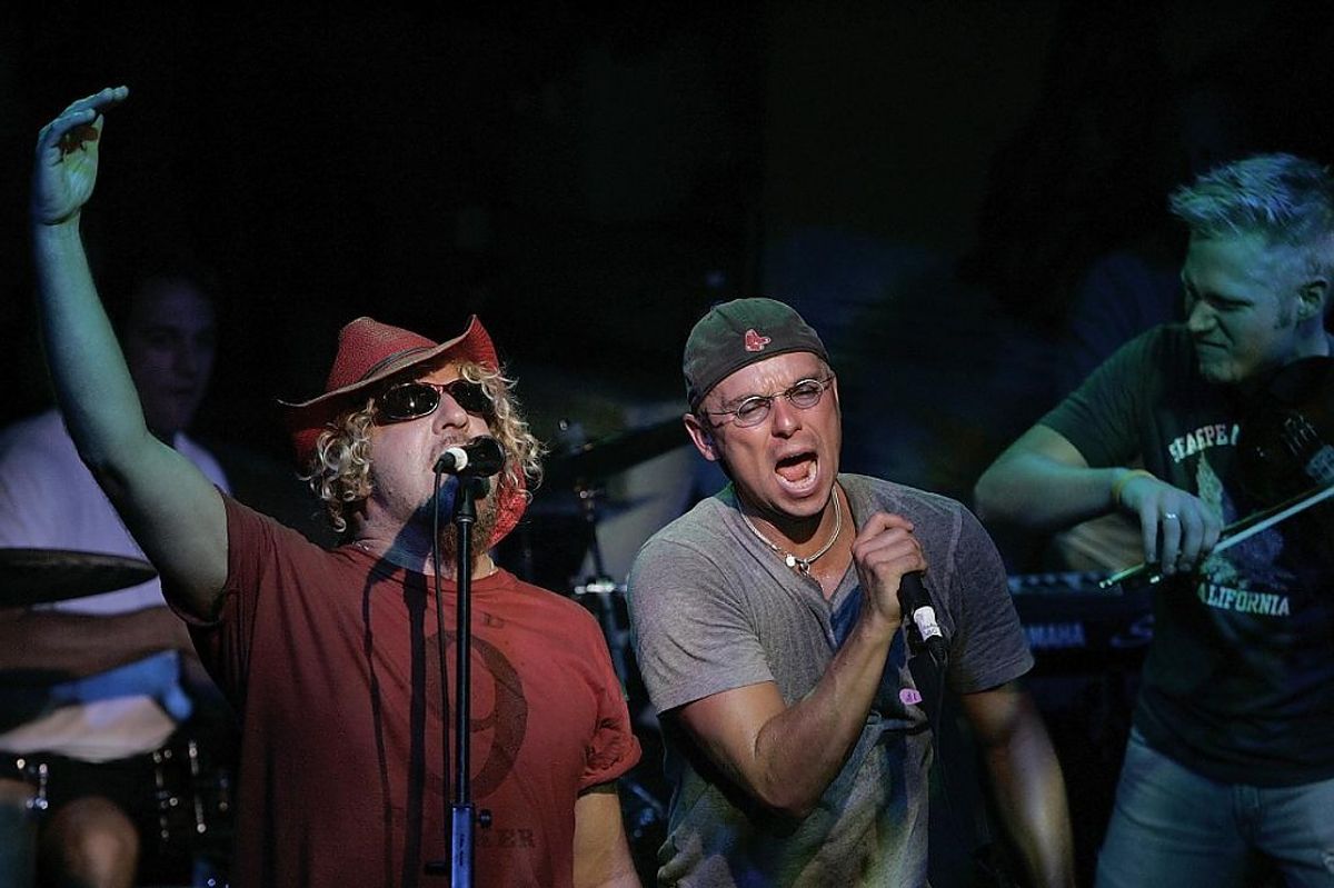 with the band with the band