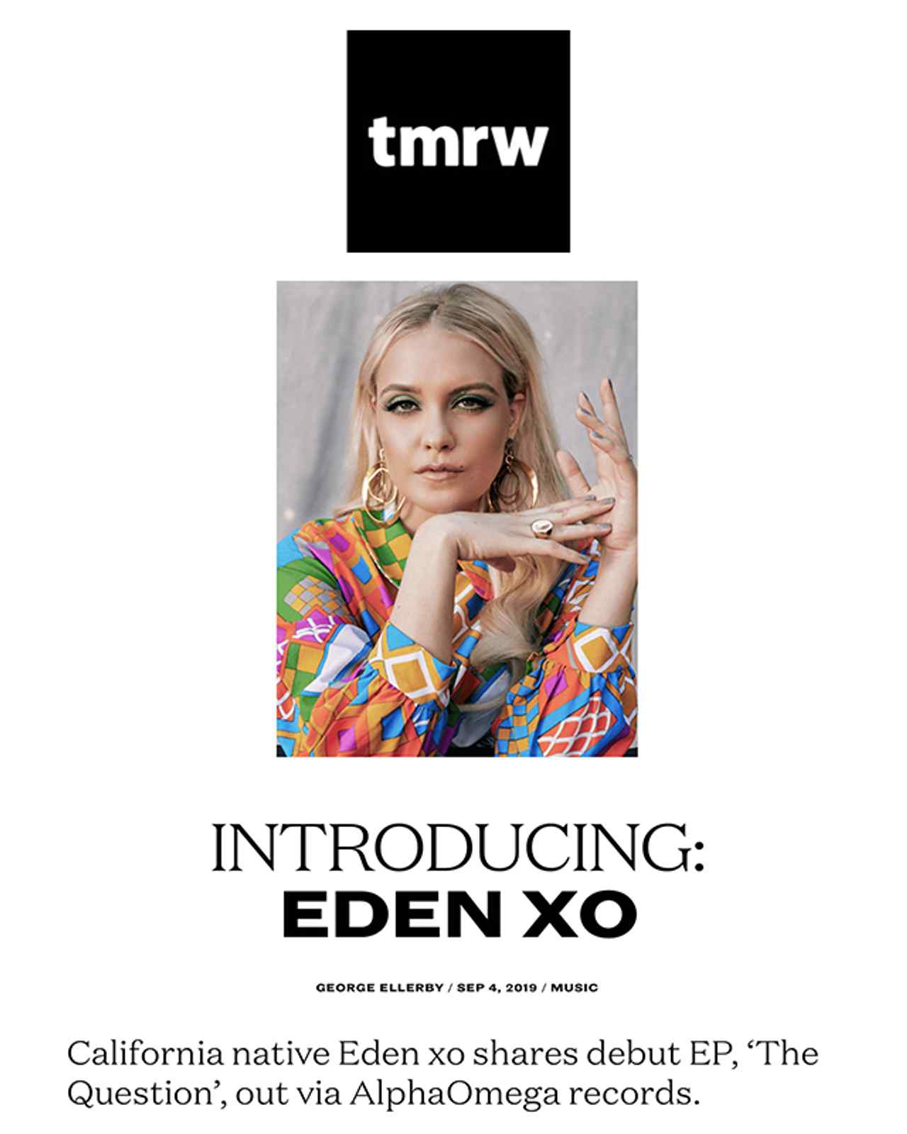 California native Eden xo shares debut EP, ‘The Question’.
