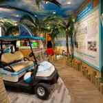 Golf car and advertising banner