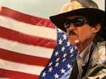 American flag with Richard Petty 