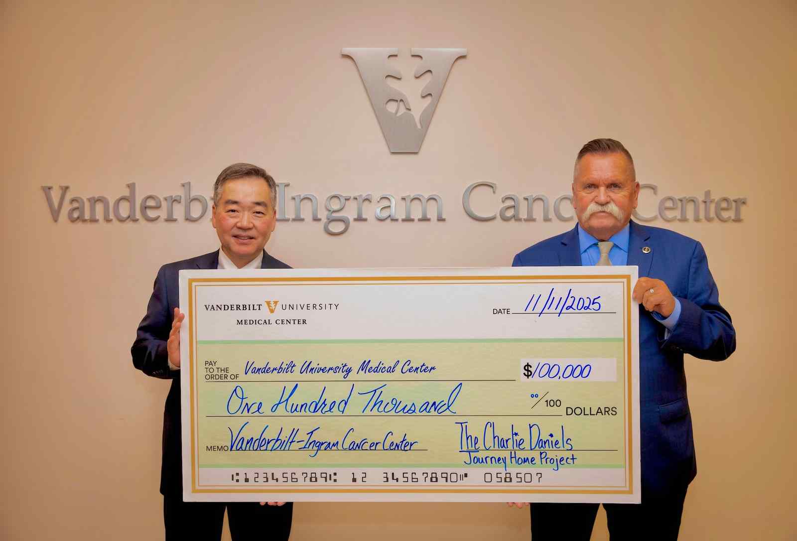 The Charlie Daniels Journey Home Project Honors Veterans Day with $100,000 Gift to Vanderbilt-Ingram Cancer Center and Call to Support America’s Heroes