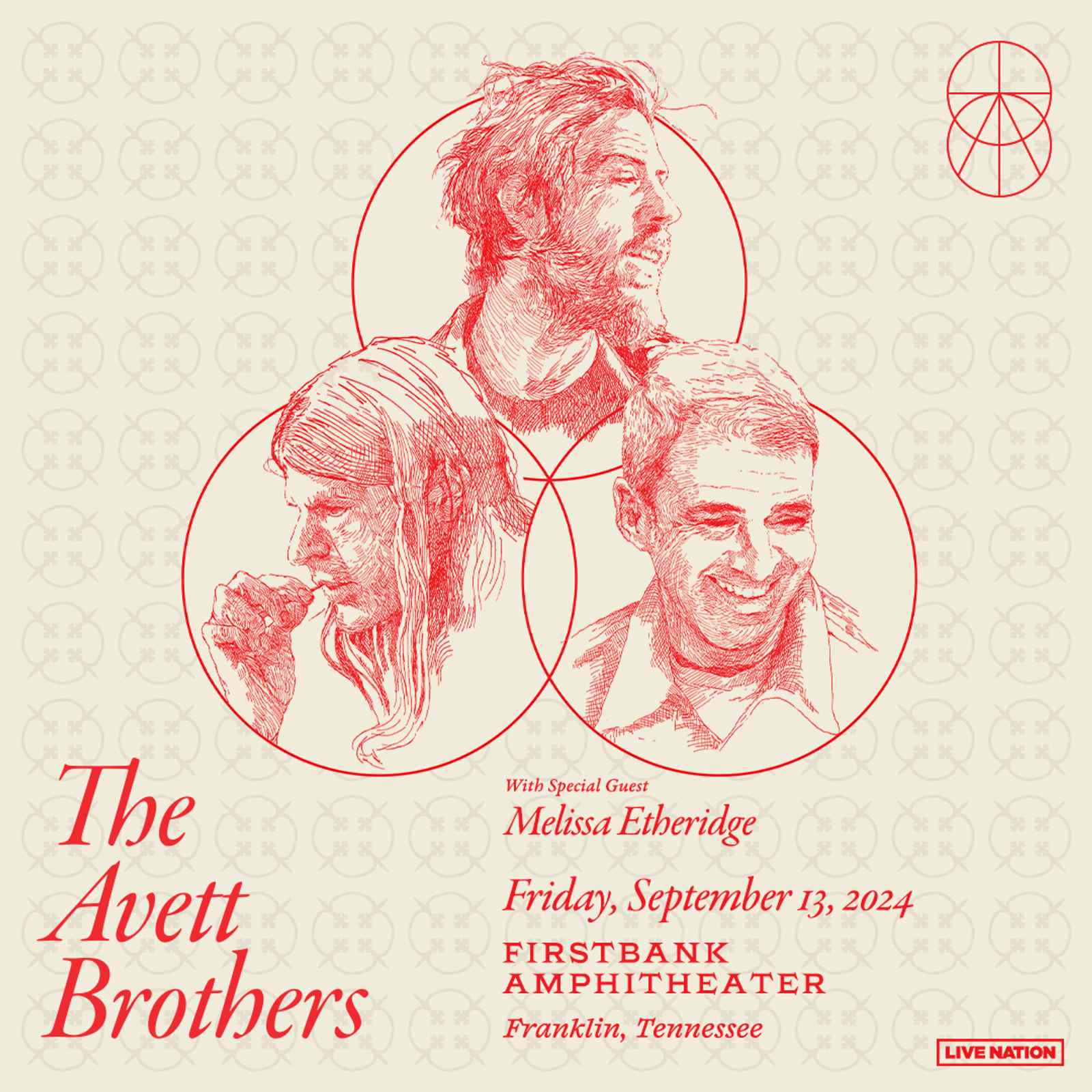 The Avett Brothers with special guest Melissa Etheridge - 7:30 PM