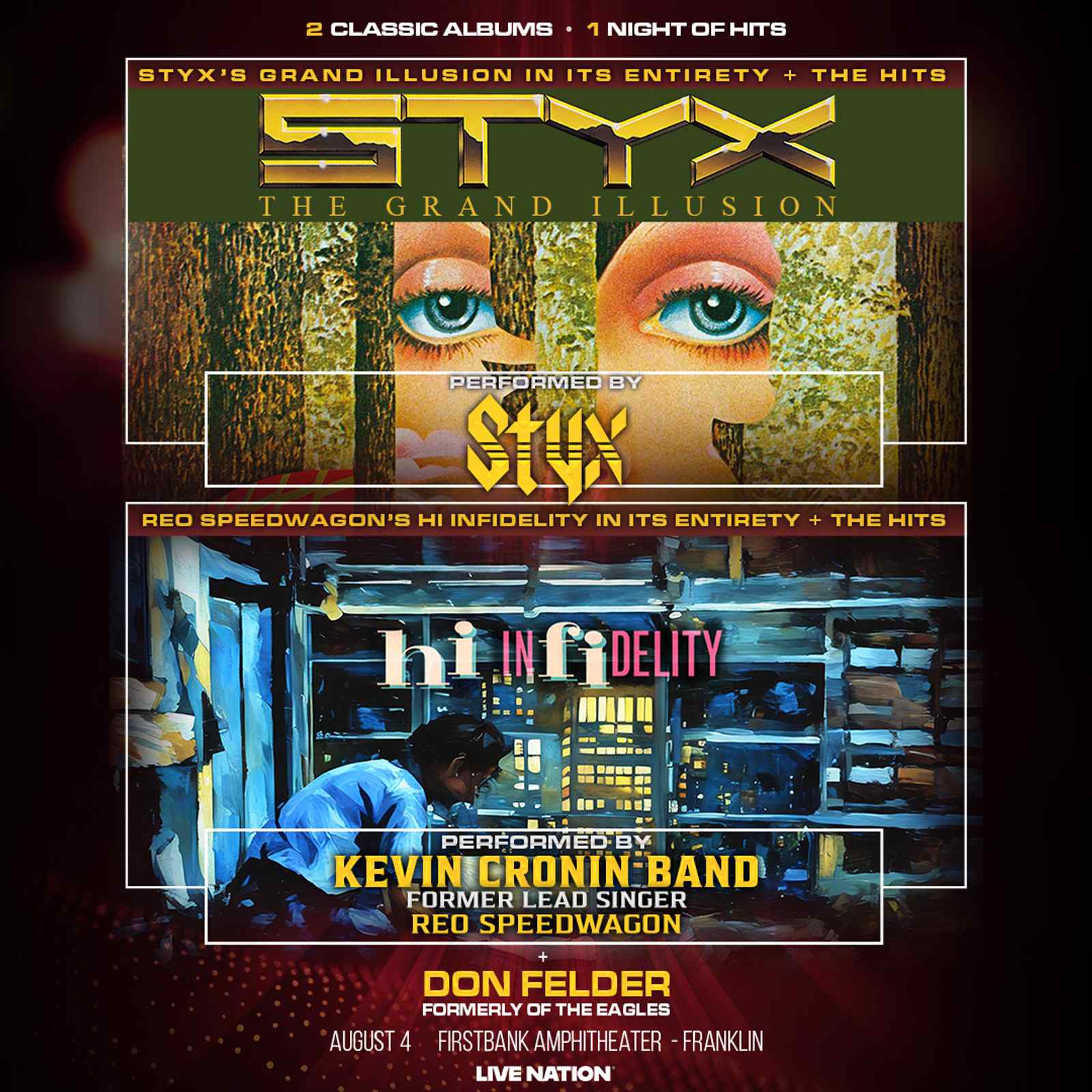 Styx & Kevin Cronin + Don Felder The Brotherhood of Rock Tour - 6:45 PM