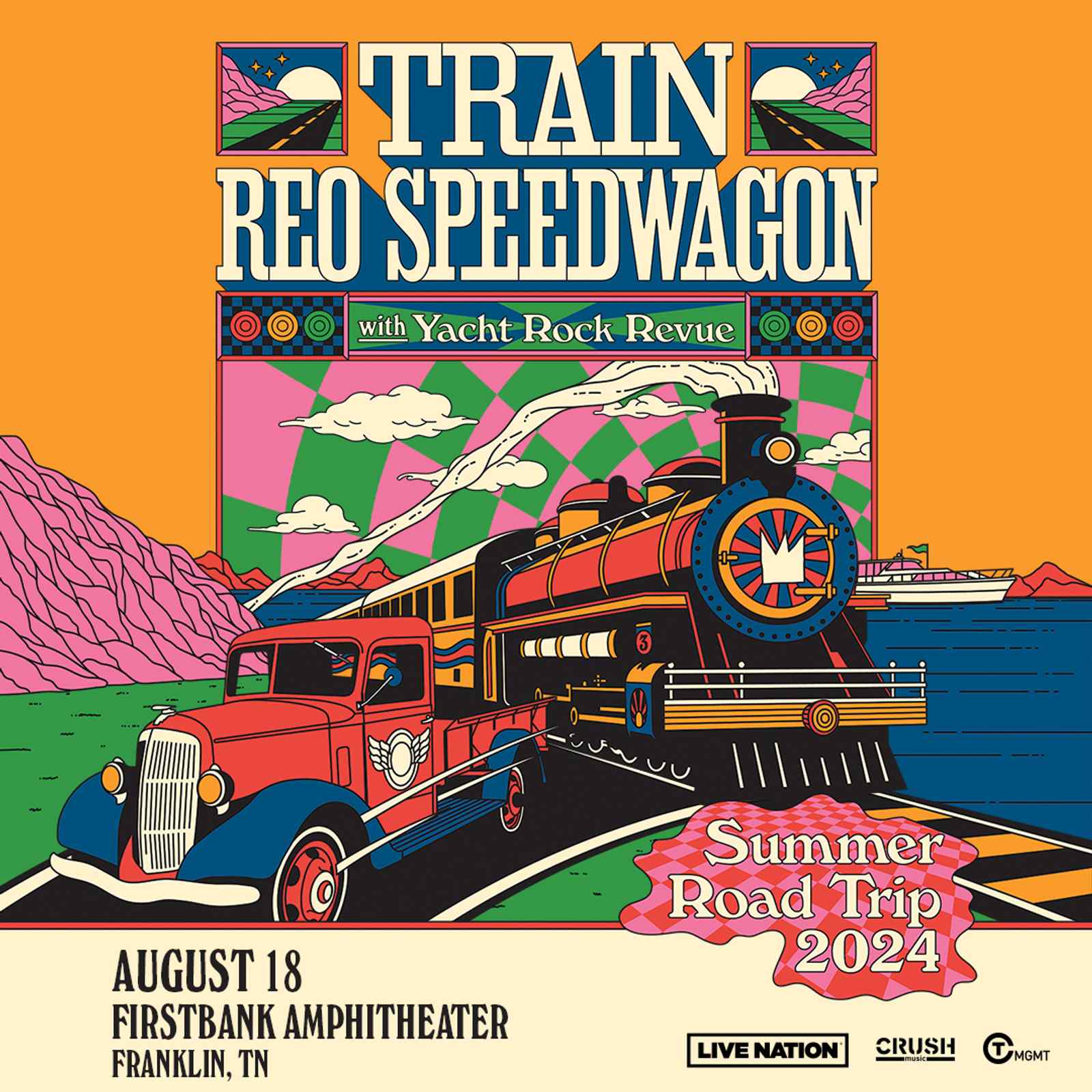 Train and REO Speedwagon Summer Road Trip 2024 with special guest Yacht Rock Revue - 6:25 PM