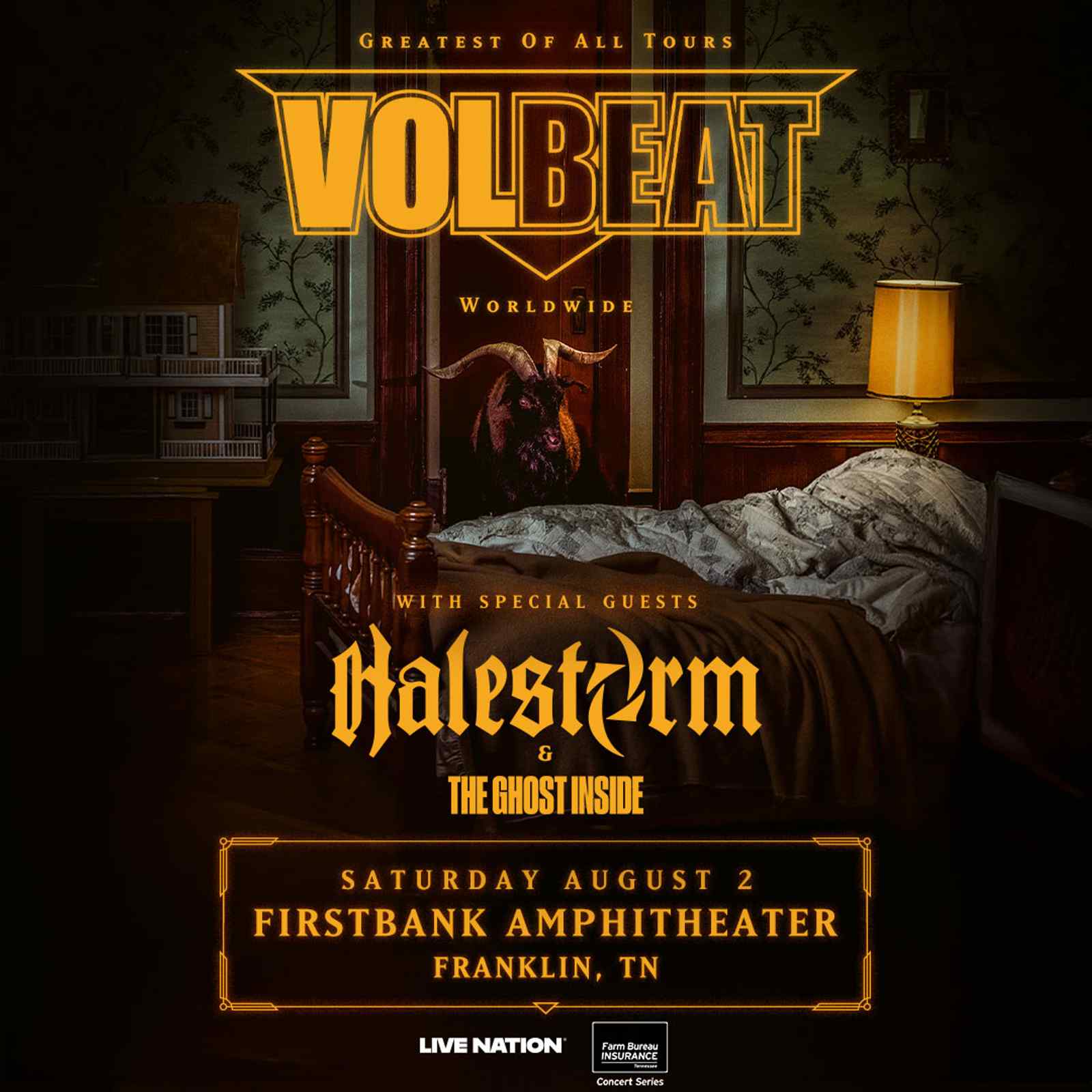 VOLBEAT Greatest Of All Tours Worldwide with Special Guests Halestorm & The Ghost Inside