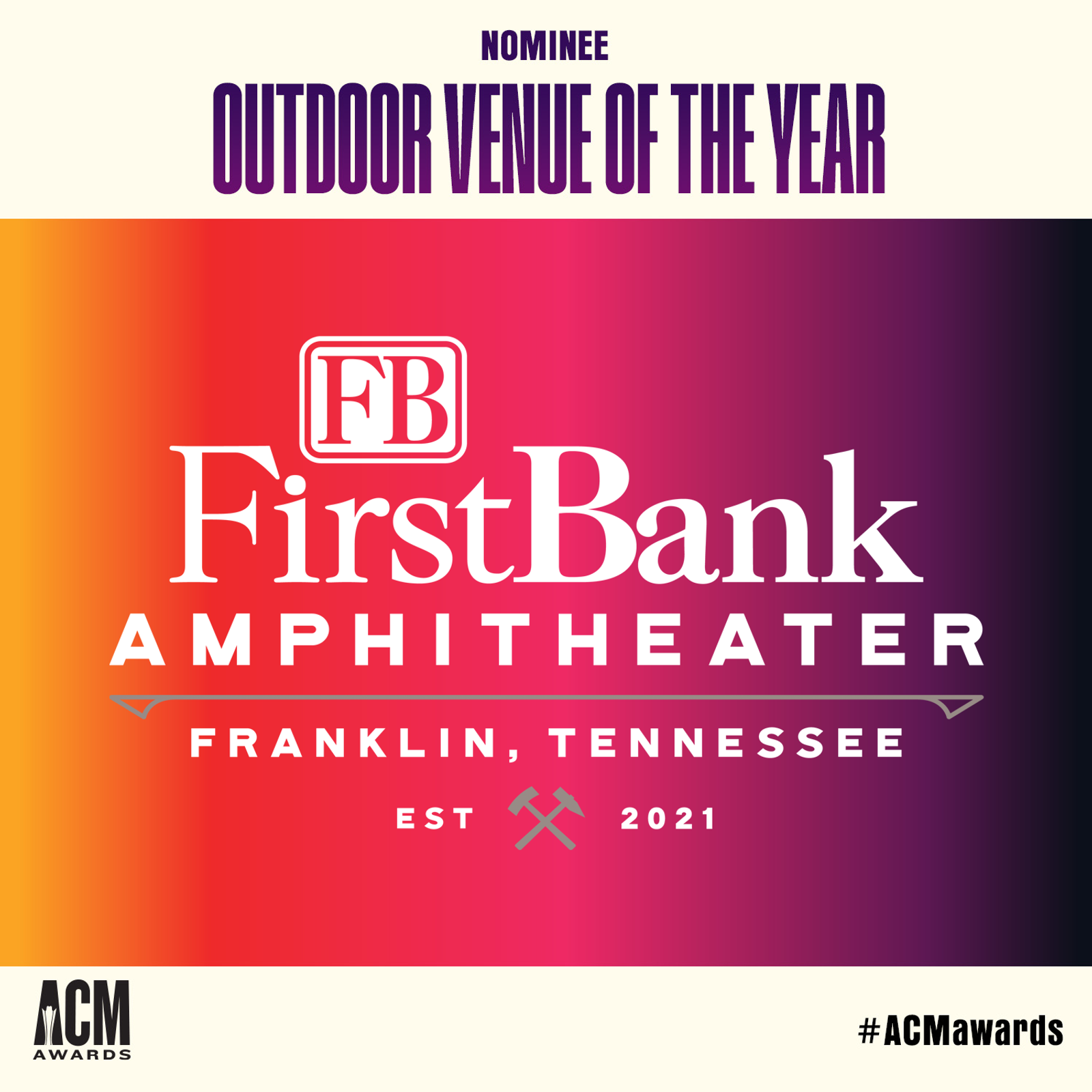 FirstBank Amphitheater has been nominated for Outdoor Venue of the Year for the 58th ACM Awards