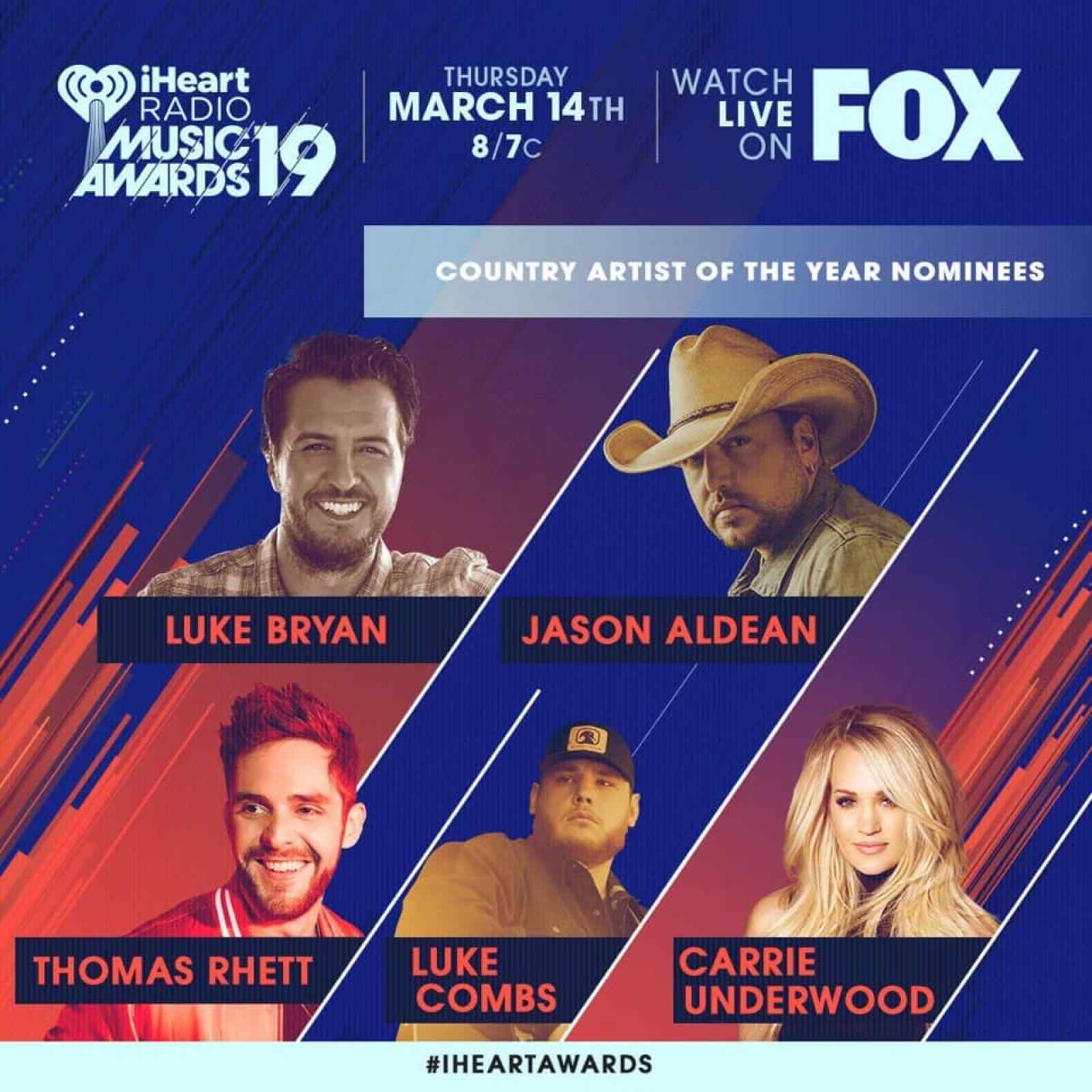 Luke Bryan Nominated For Two iHeartRadio Music Awards!