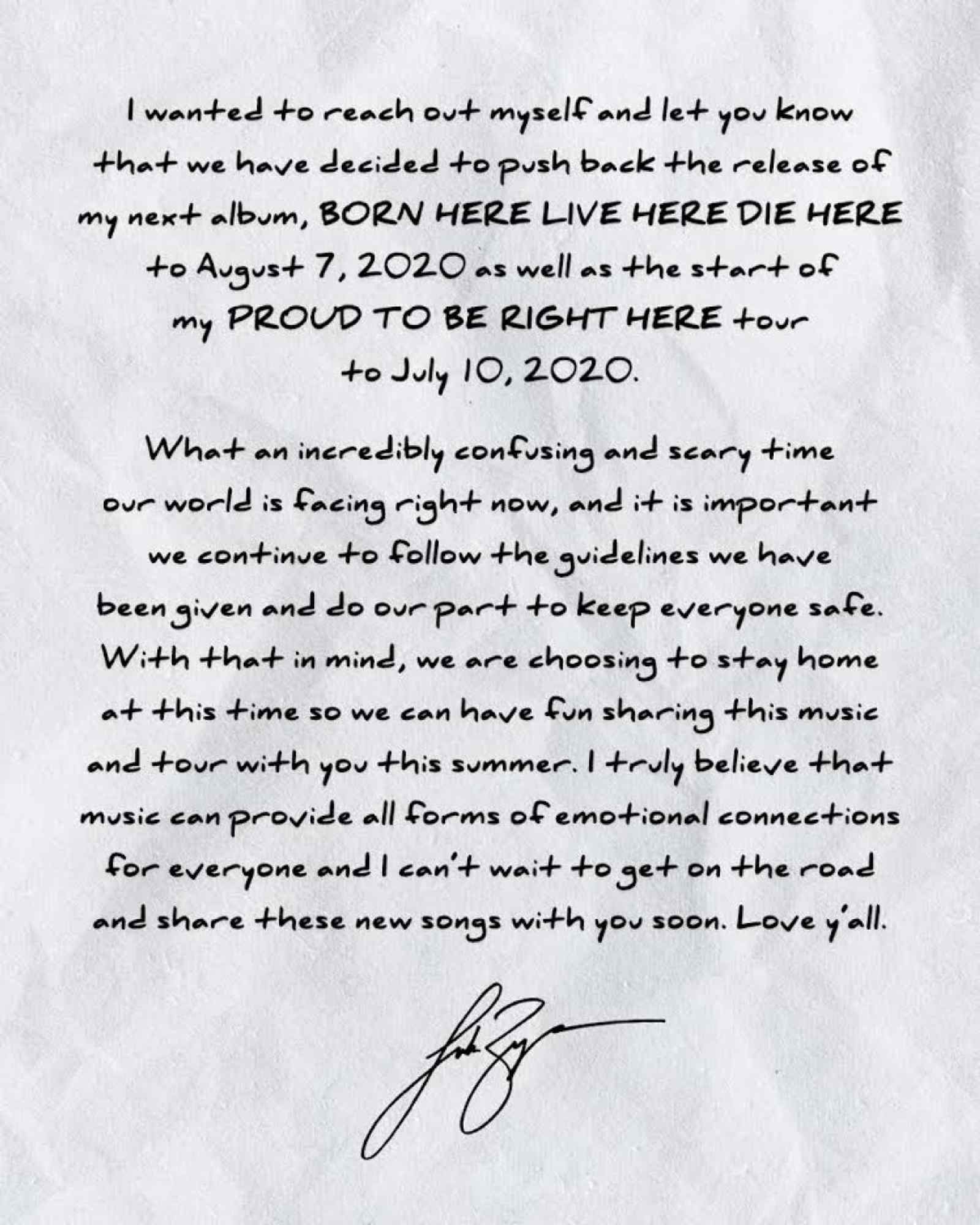 A note from Luke Bryan...