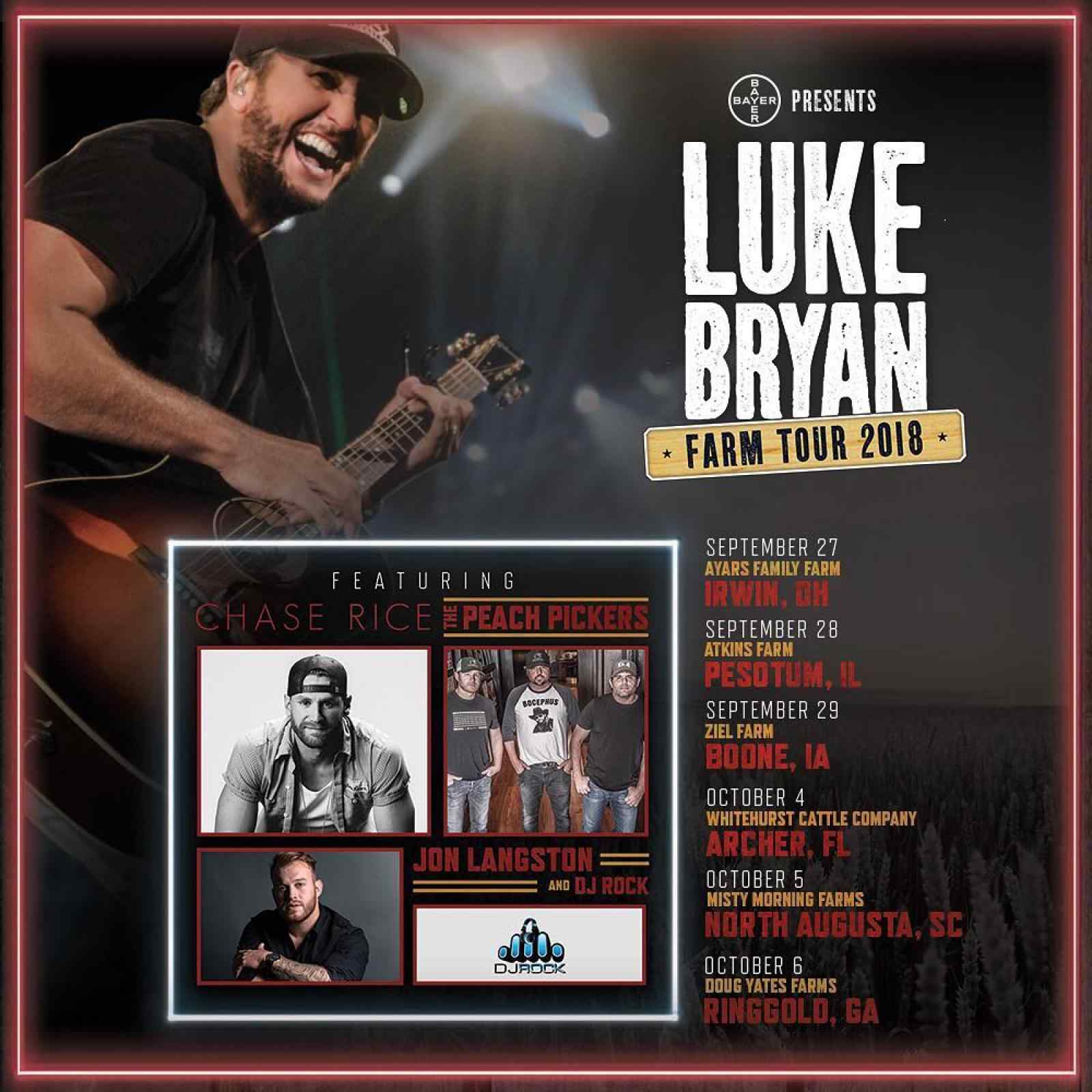 Luke Bryan Announces Line Up for Tenth Annual Farm Tour