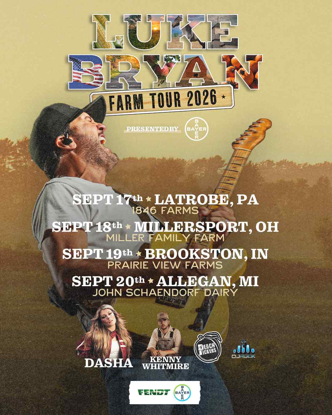 Luke Bryan Announces Special Guests for FARM TOUR Taking Place September 17-20