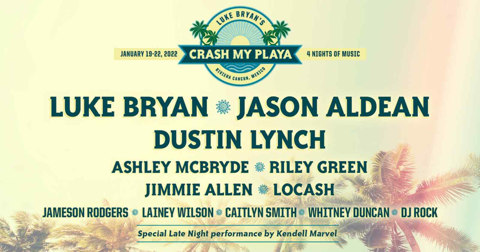 Luke Bryan’s Sold-Out Crash My Playa 2022 Announces Final Talent Lineup